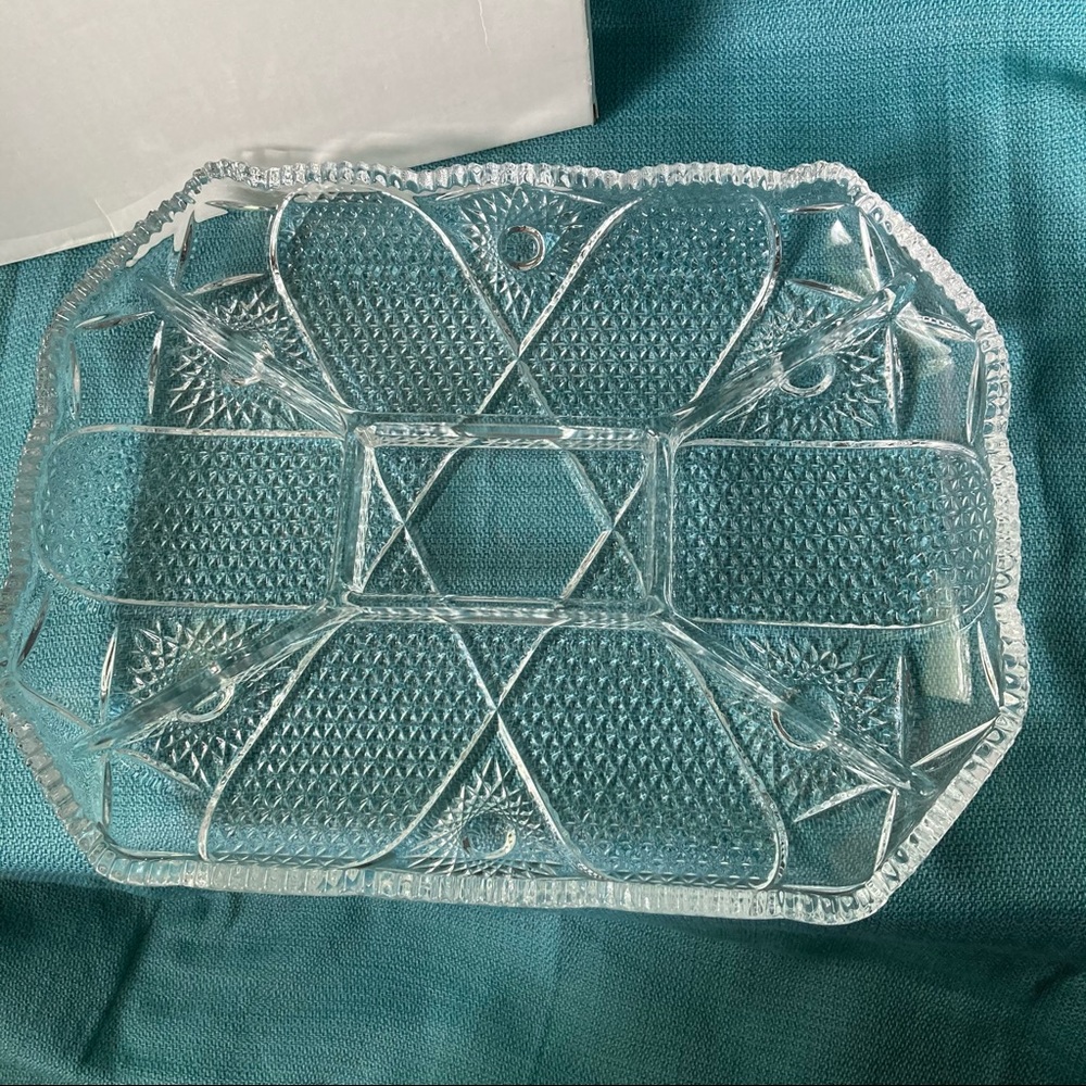 Mikasa Cheshire Divided Crystal Relish Dish/Accent Tray